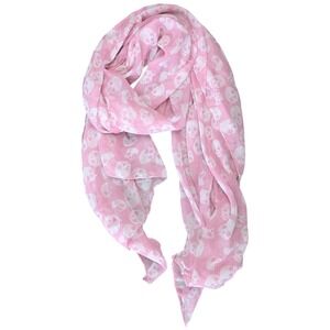 Baby Pink white Skull Print Large Light Weight Scarf